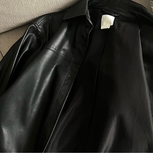H&M | Faux Leather Shirt Jacket - Picture 6 of 9